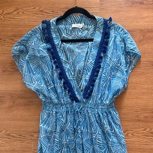 Vineyard Vines Blue Swim Cover Up Dress Women Size Large